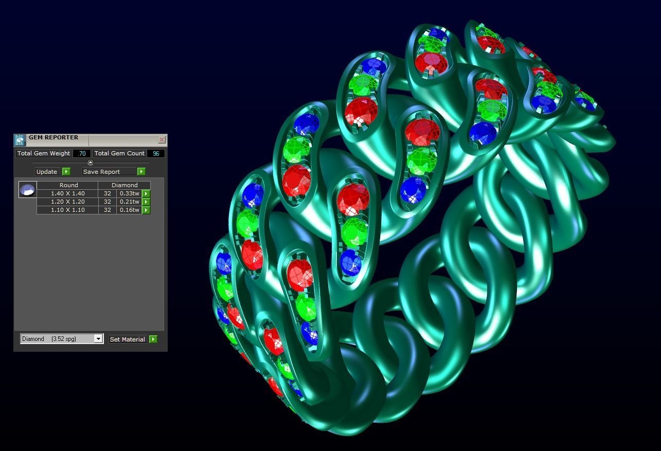 CUBAN RING COLECTION - All Size 3D Model Collection_28