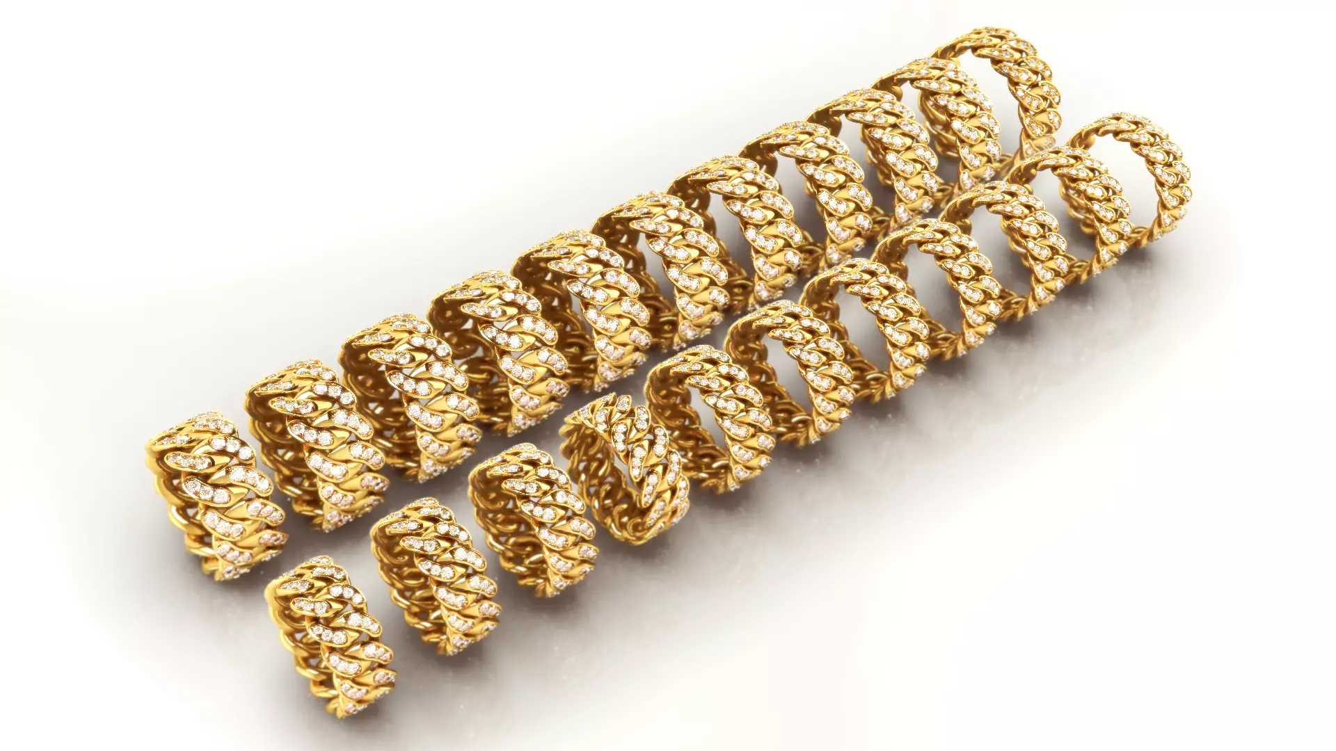 CUBAN RING COLECTION - All Size 3D Model Collection_0