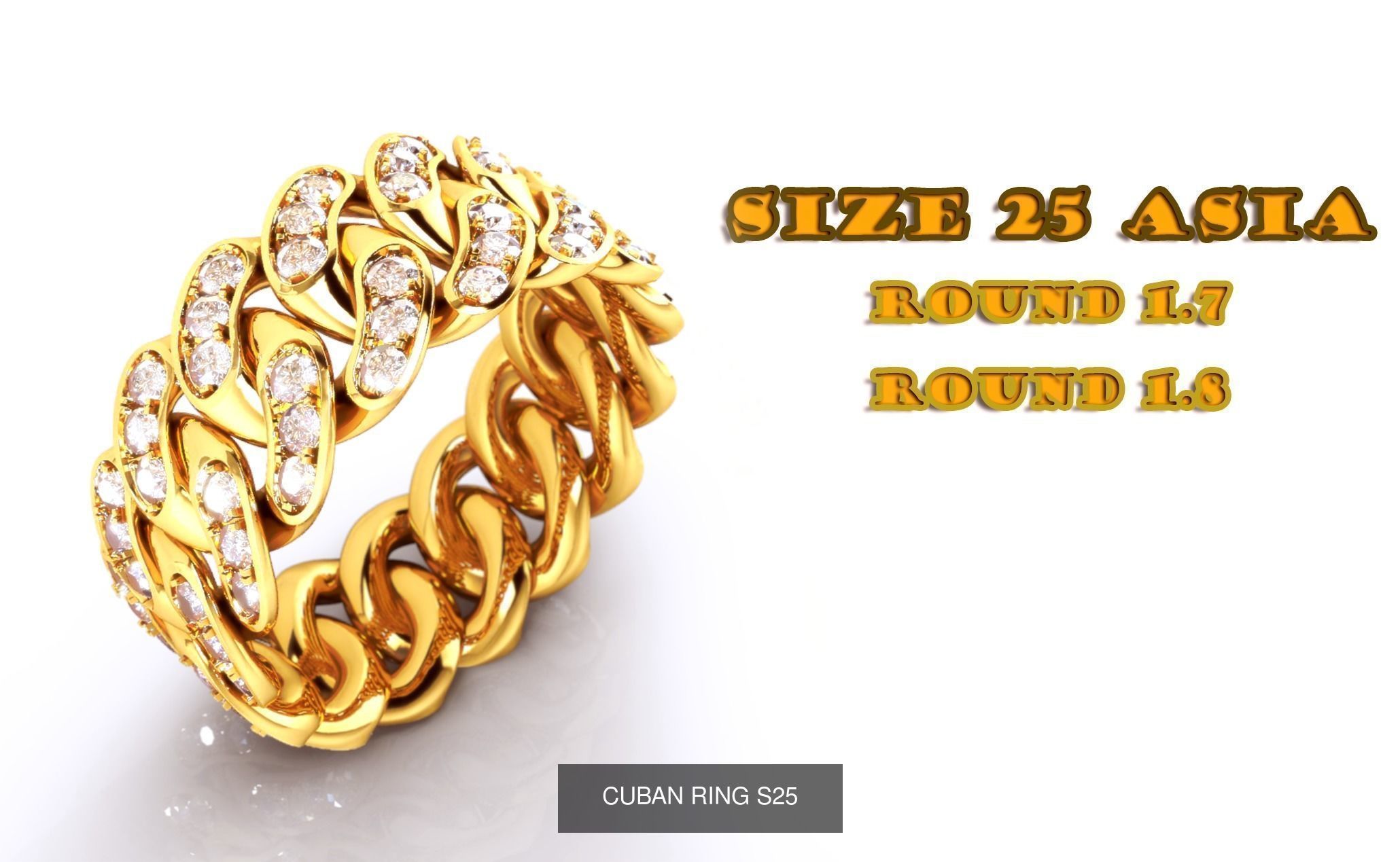 CUBAN RING COLECTION - All Size 3D Model Collection_6