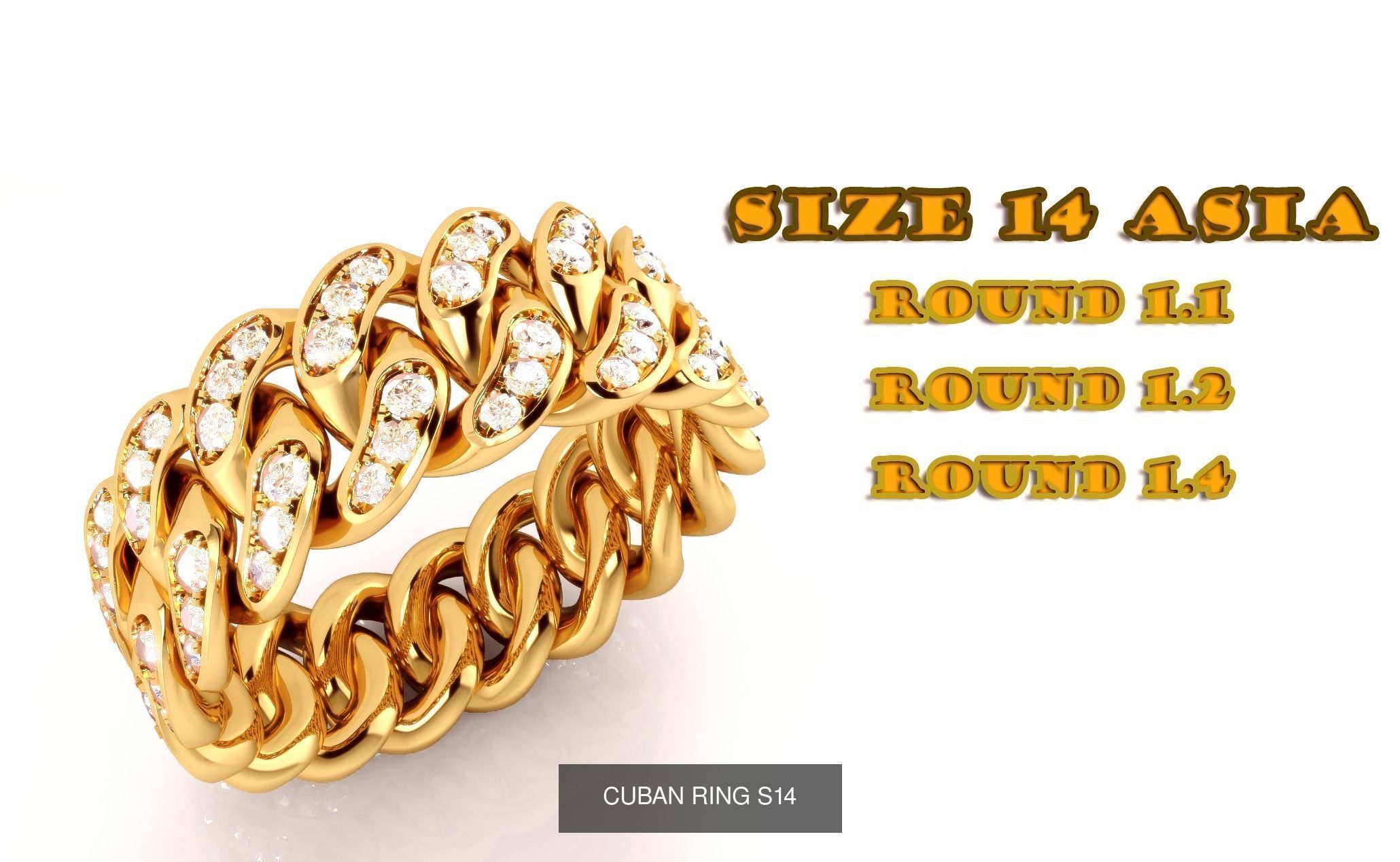 CUBAN RING COLECTION - All Size 3D Model Collection_22