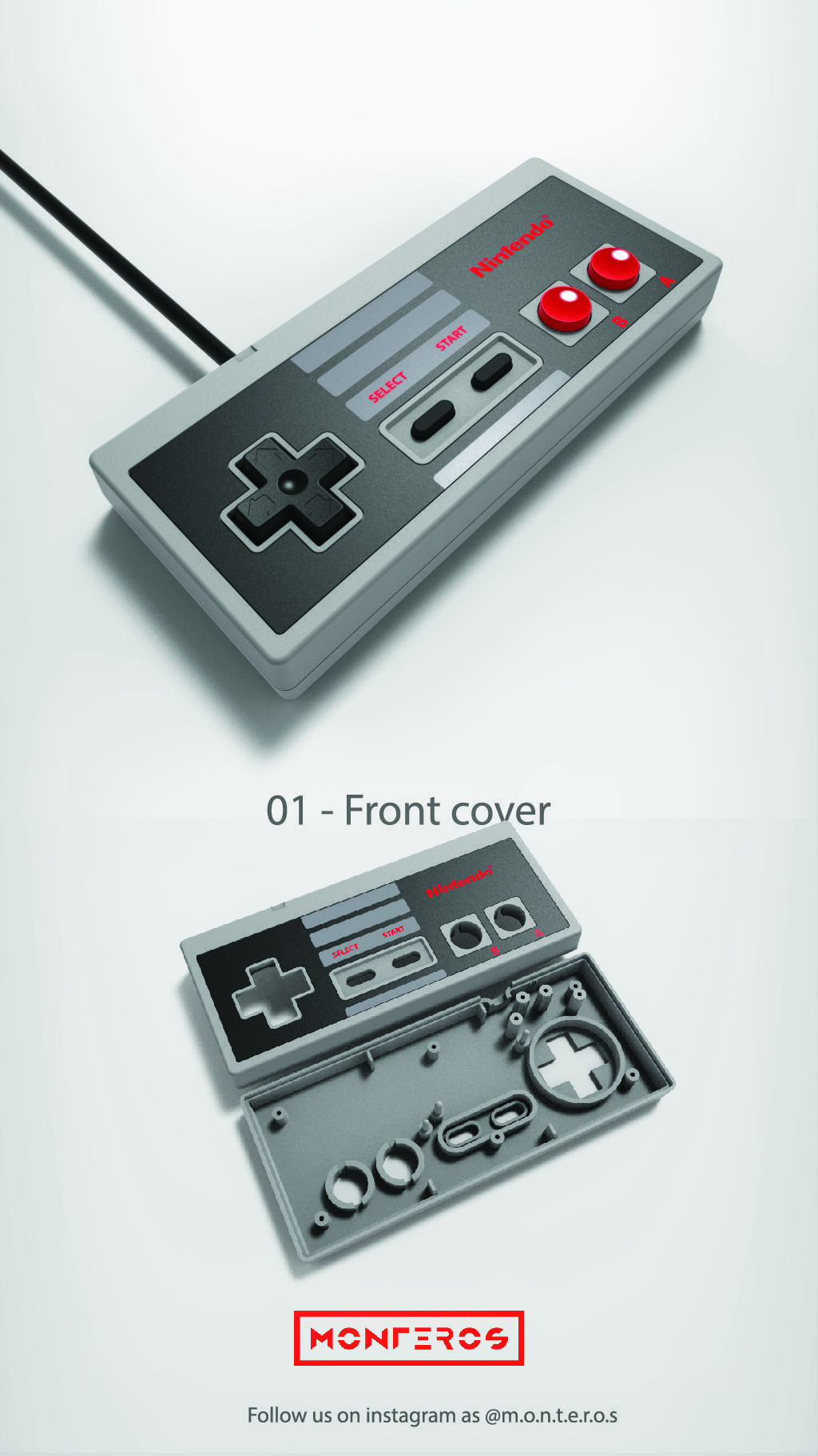 NES Classic Controller - 01 Front Cover 3D print model_4