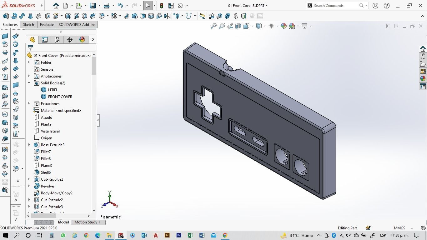 NES Classic Controller - 01 Front Cover 3D print model_8