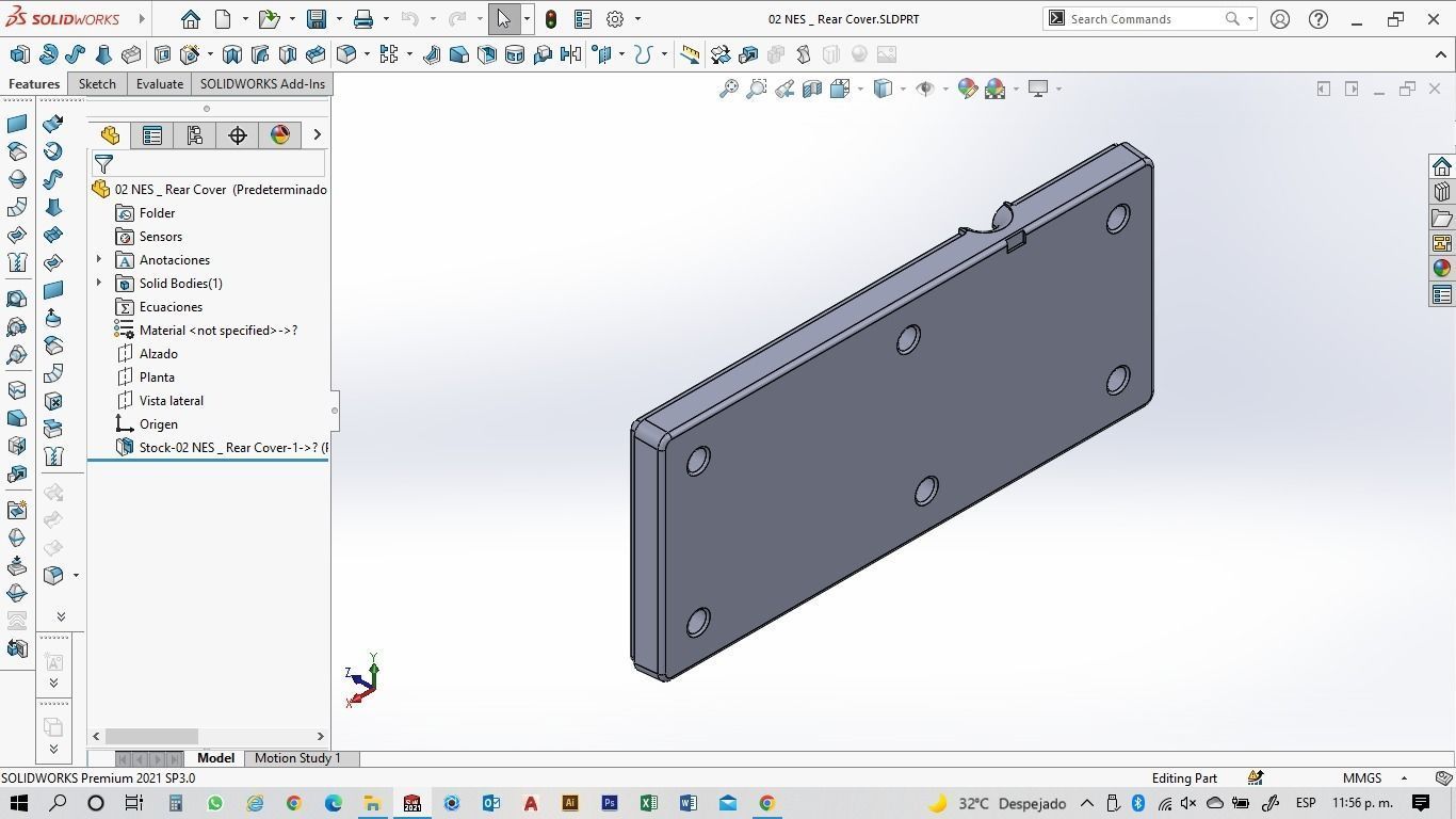 NES Classic Controller - 02 Rear Cover 3D print model_6