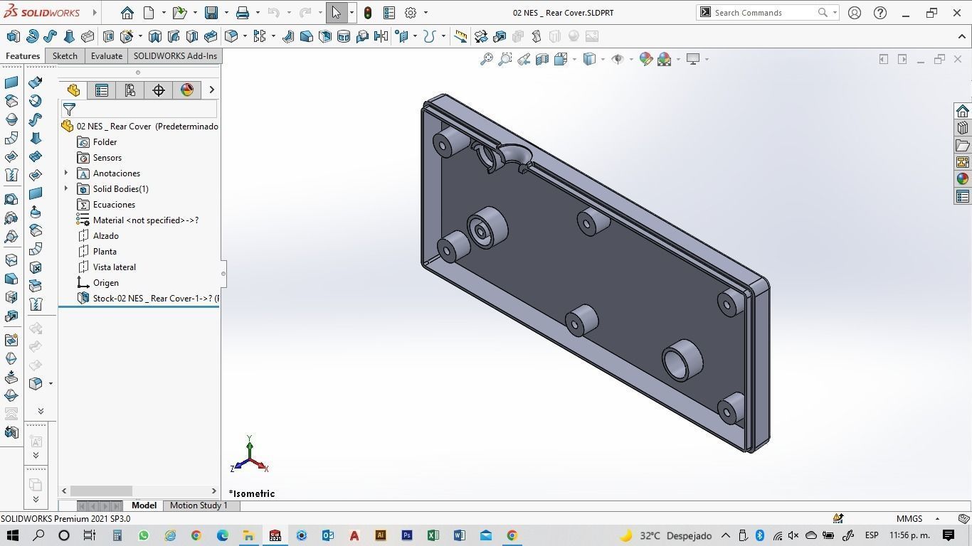 NES Classic Controller - 02 Rear Cover 3D print model_5