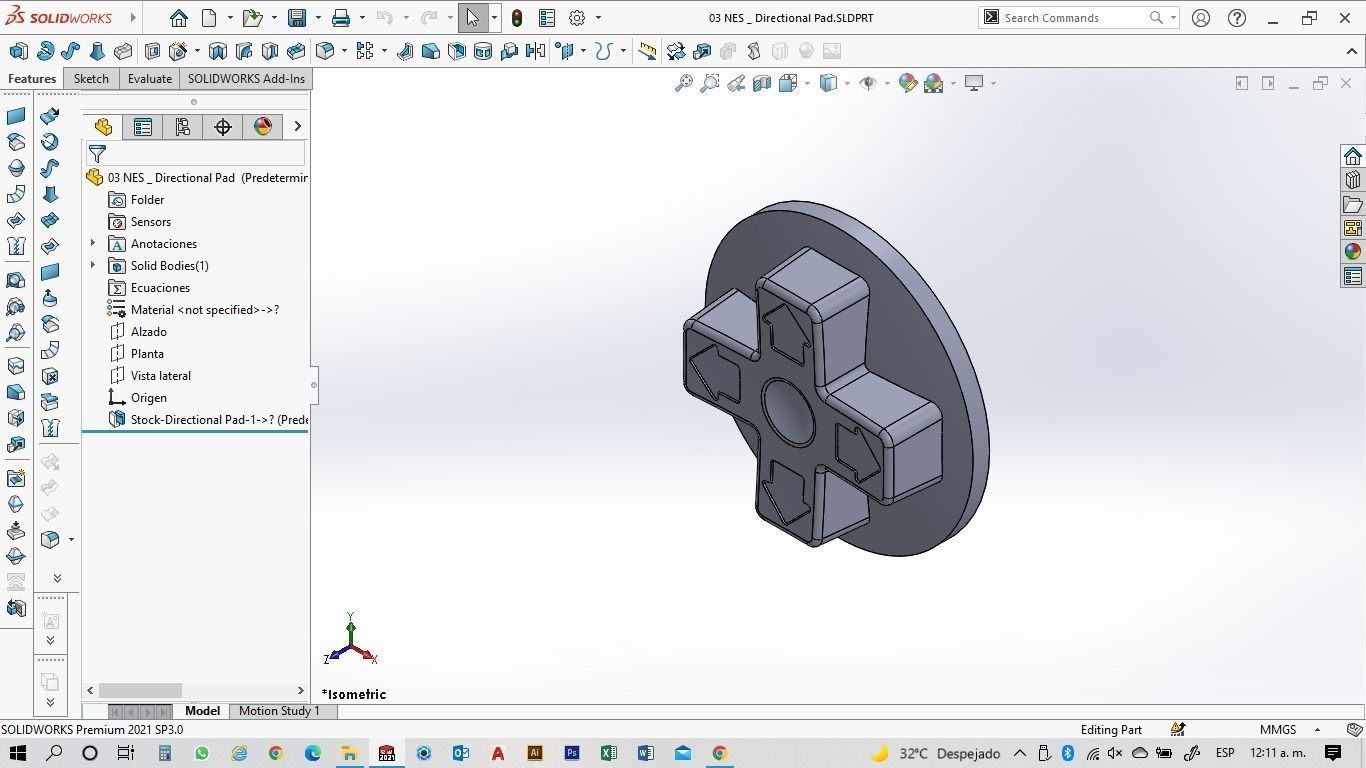 NES Classic Controller - 03 Directional Pad 3D print model_6