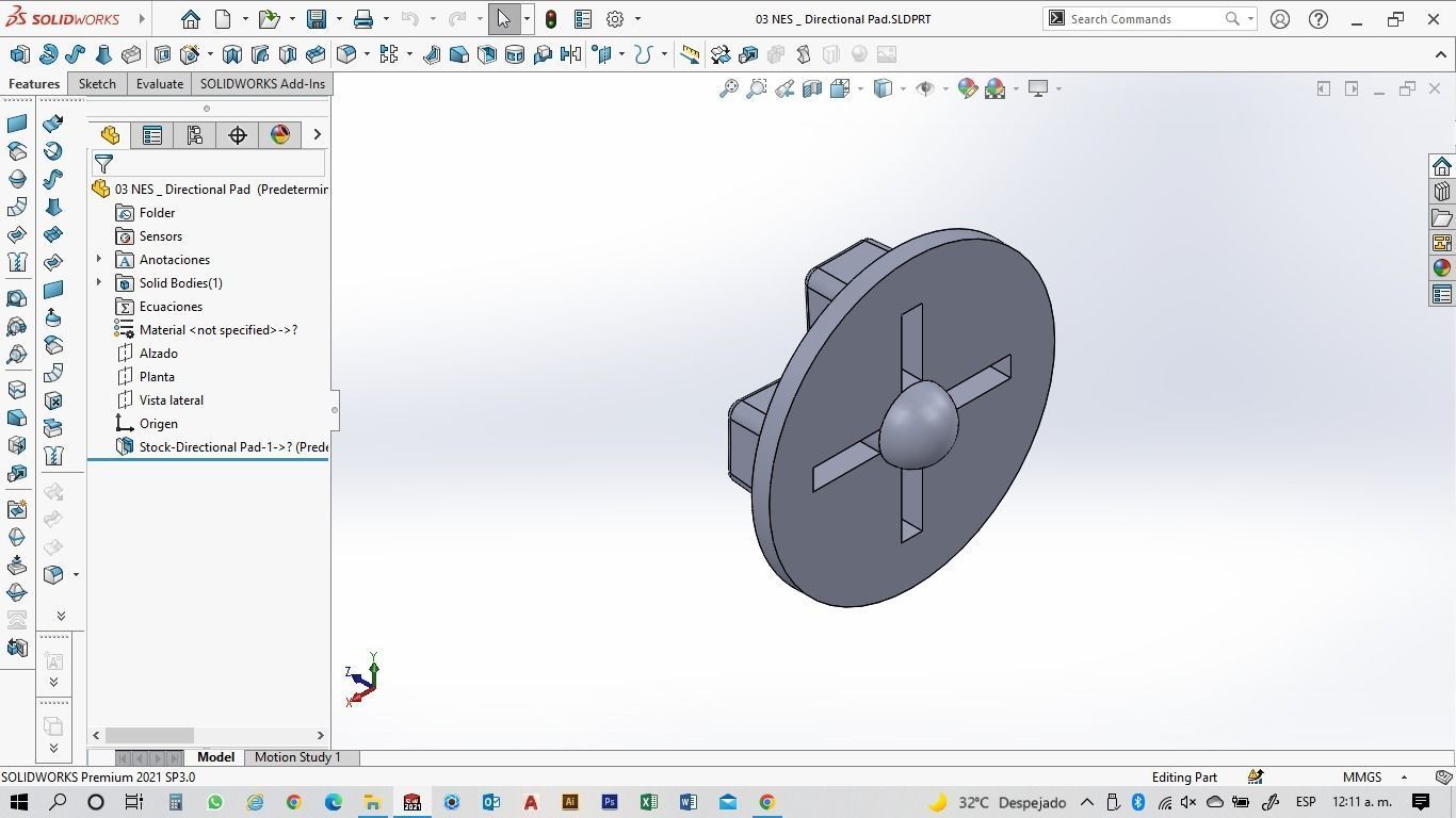 NES Classic Controller - 03 Directional Pad 3D print model_5