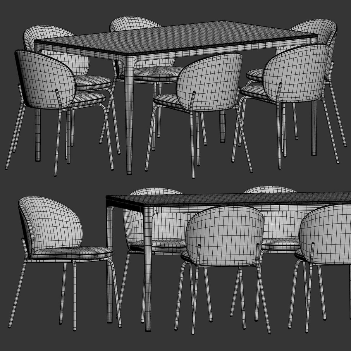 Dining Set 168 3D model_2