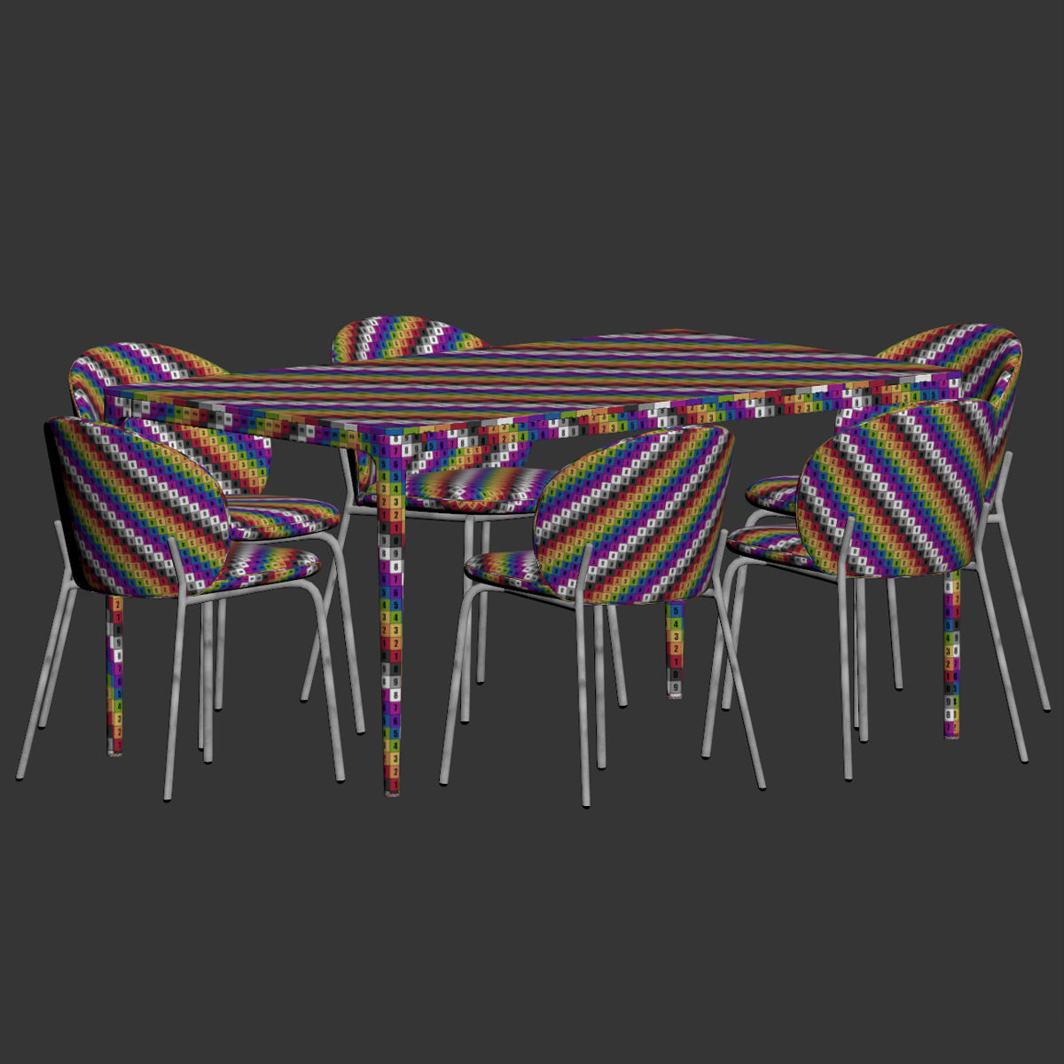 Dining Set 168 3D model_3