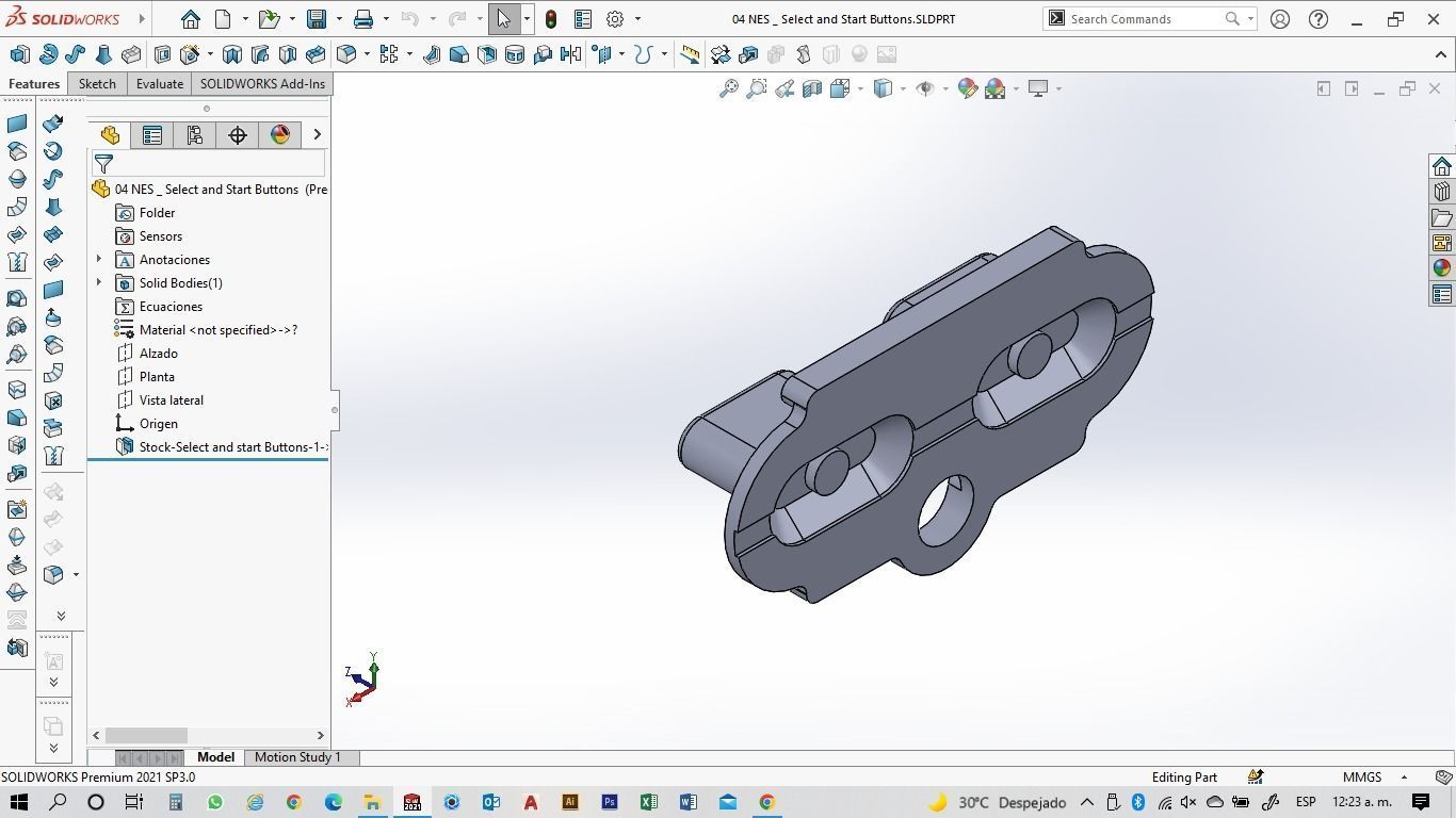 NES Classic Controller - 04 Select and Start Buttons 3D print model_6