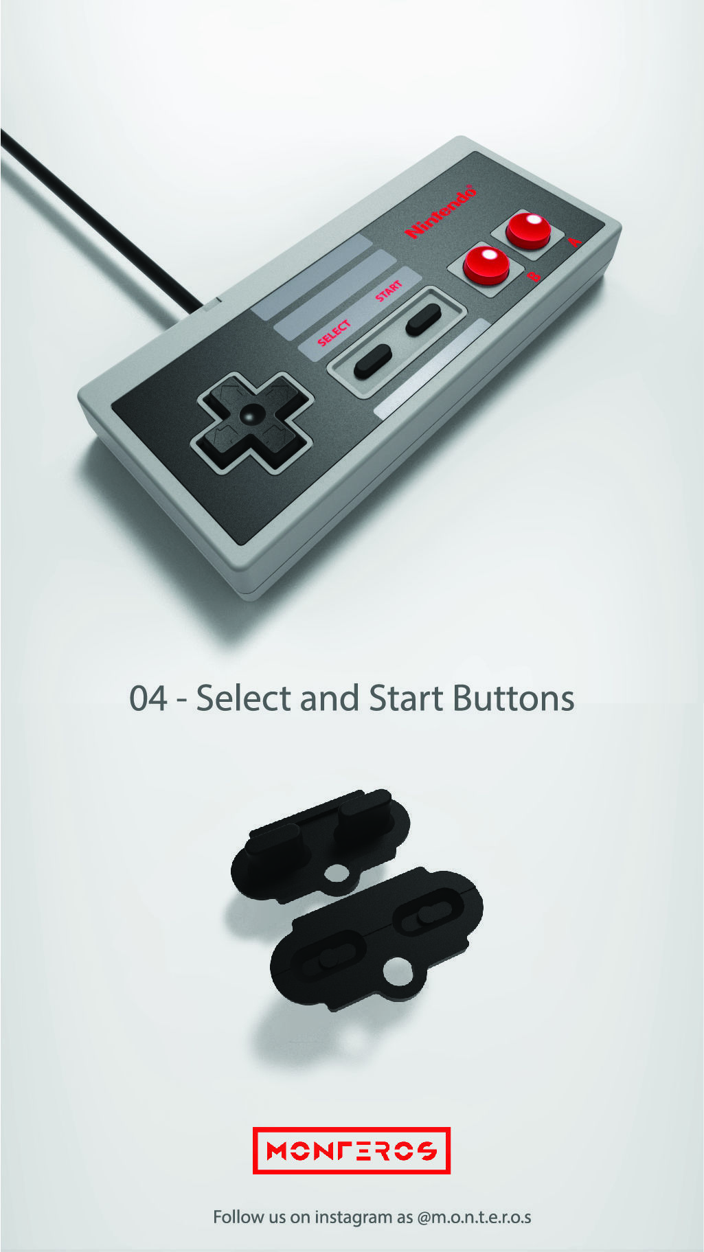 NES Classic Controller - 04 Select and Start Buttons 3D print model_1