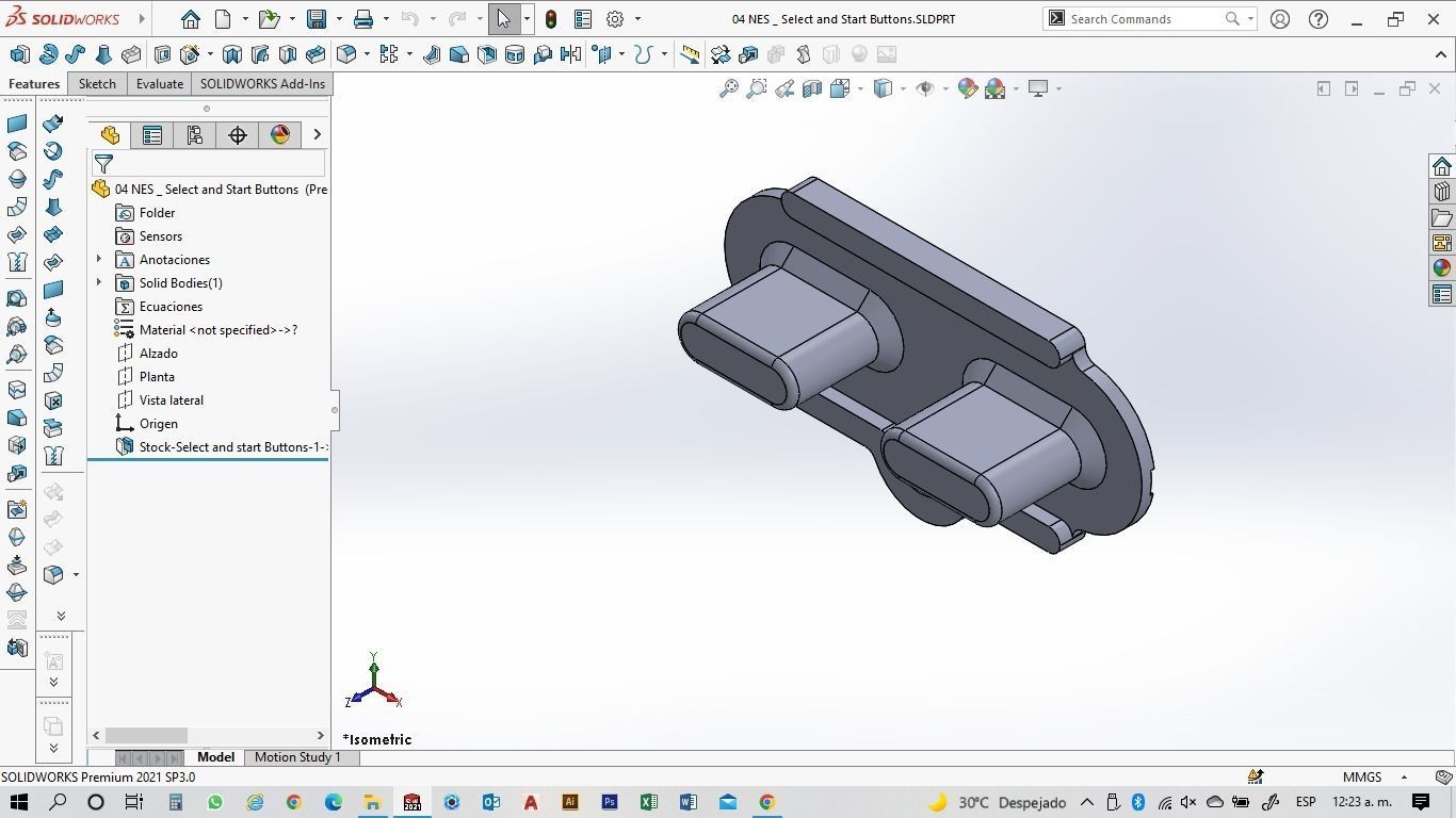 NES Classic Controller - 04 Select and Start Buttons 3D print model_5