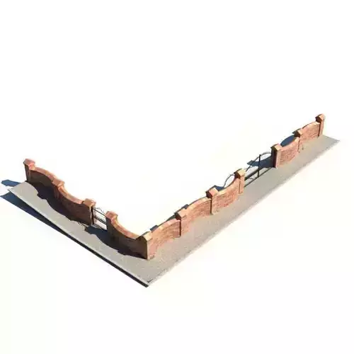 Brick Fence With Gate