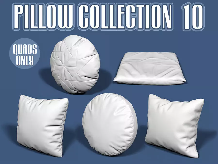 Pillow collection 10 3D model_0