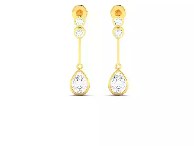 Women Diamond Long Earrings 3D print model