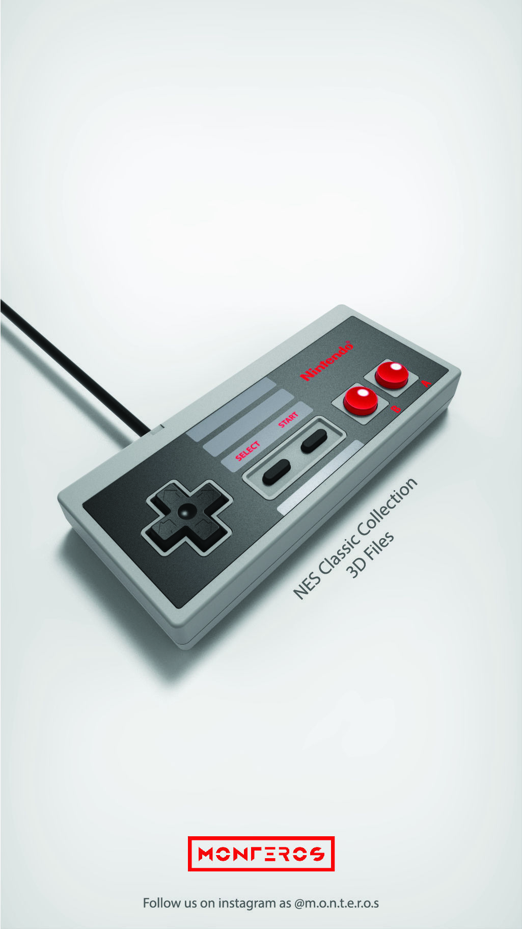 NES Classic Controller - 05 A and B Buttons 3D print model_4