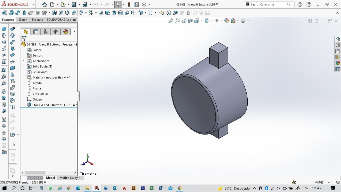 NES Classic Controller - 05 A and B Buttons 3D print model_5