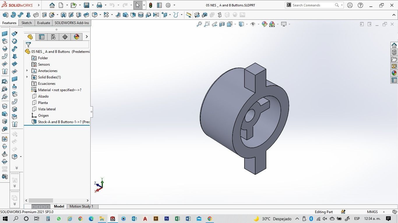 NES Classic Controller - 05 A and B Buttons 3D print model_6