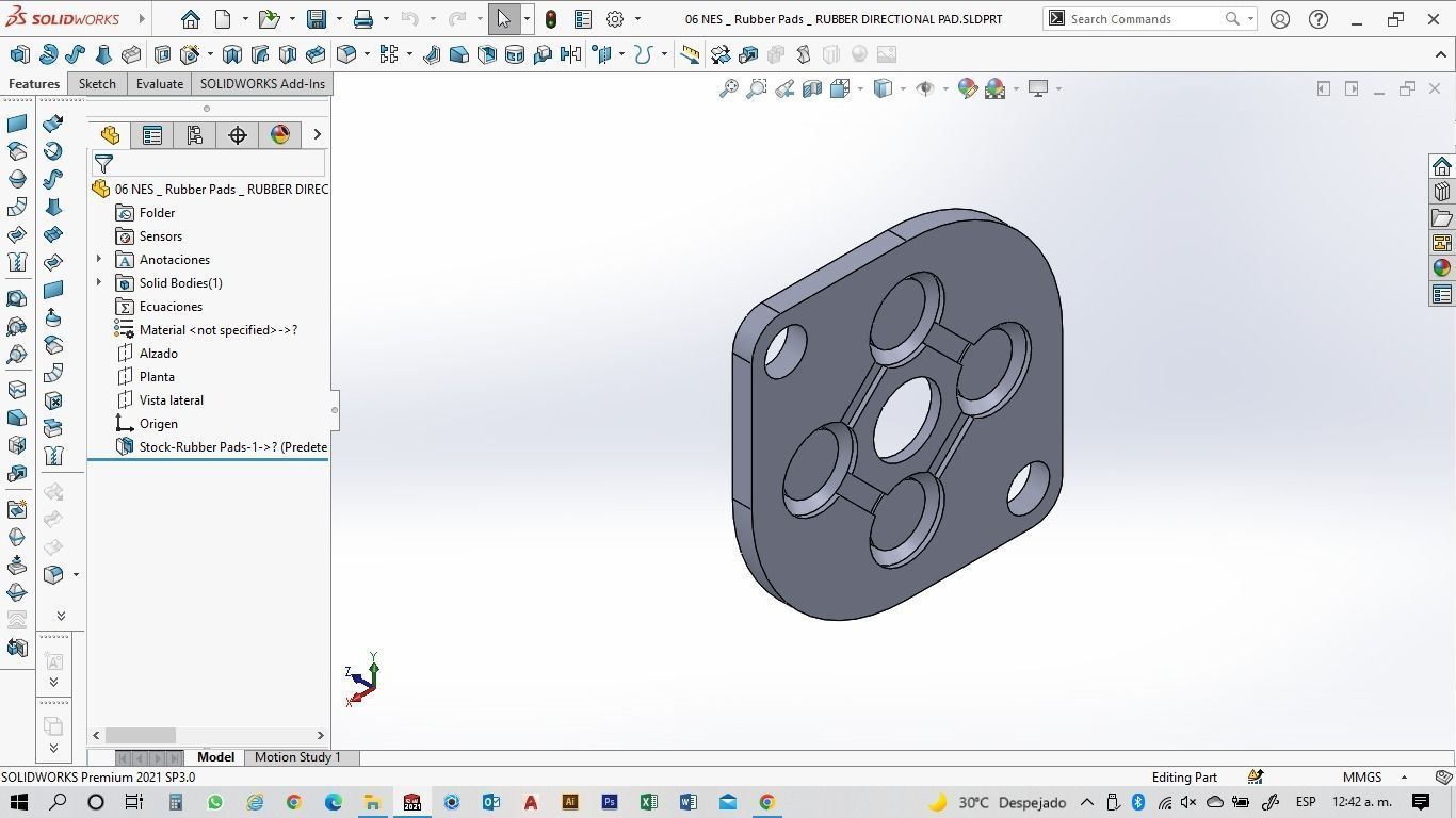 NES Classic Controller - 06 Rubber Pads 3D print model_6