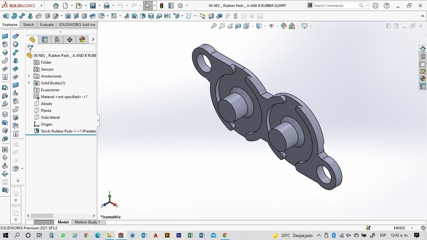 NES Classic Controller - 06 Rubber Pads 3D print model_7