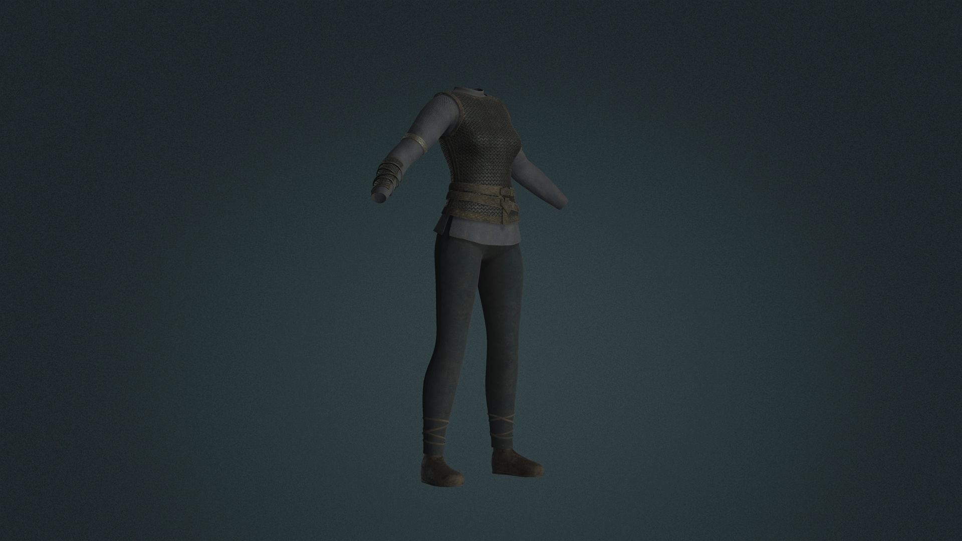 Fantasy Viking Maiden Clothing A Low-poly 3D model_1