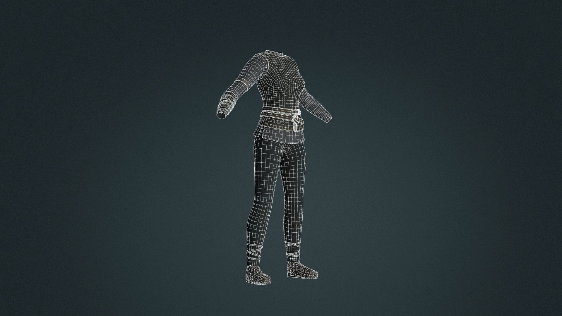 Fantasy Viking Maiden Clothing A Low-poly 3D model_9