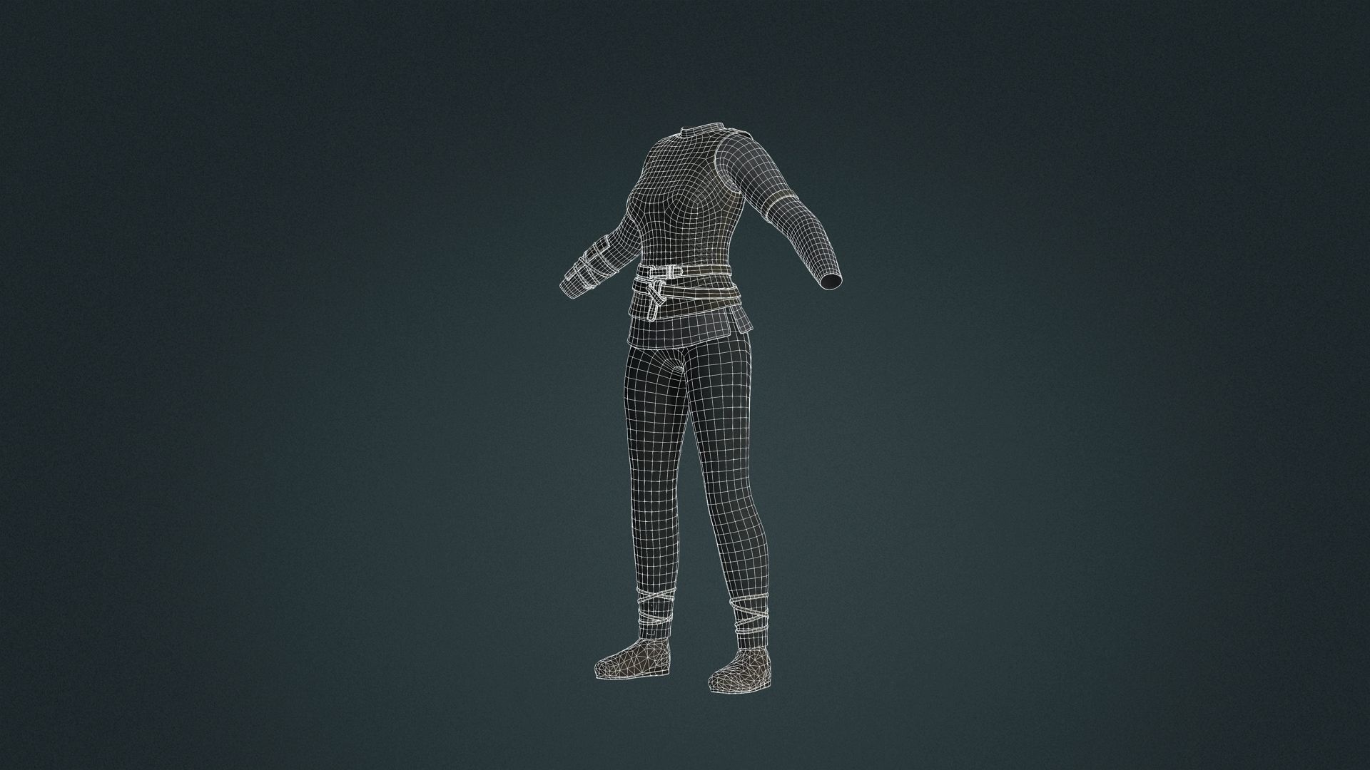 Fantasy Viking Maiden Clothing A Low-poly 3D model_15