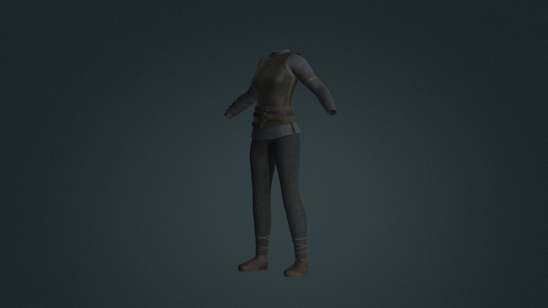 Fantasy Viking Maiden Clothing A Low-poly 3D model_7