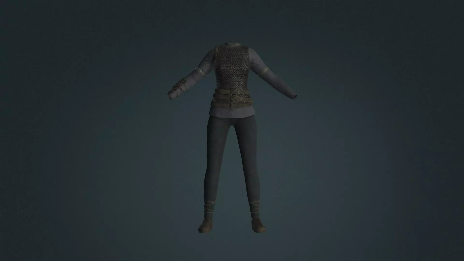 Fantasy Viking Maiden Clothing A Low-poly 3D model_0