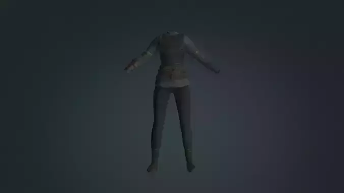 Fantasy Viking Maiden Clothing A Low-poly 3D model