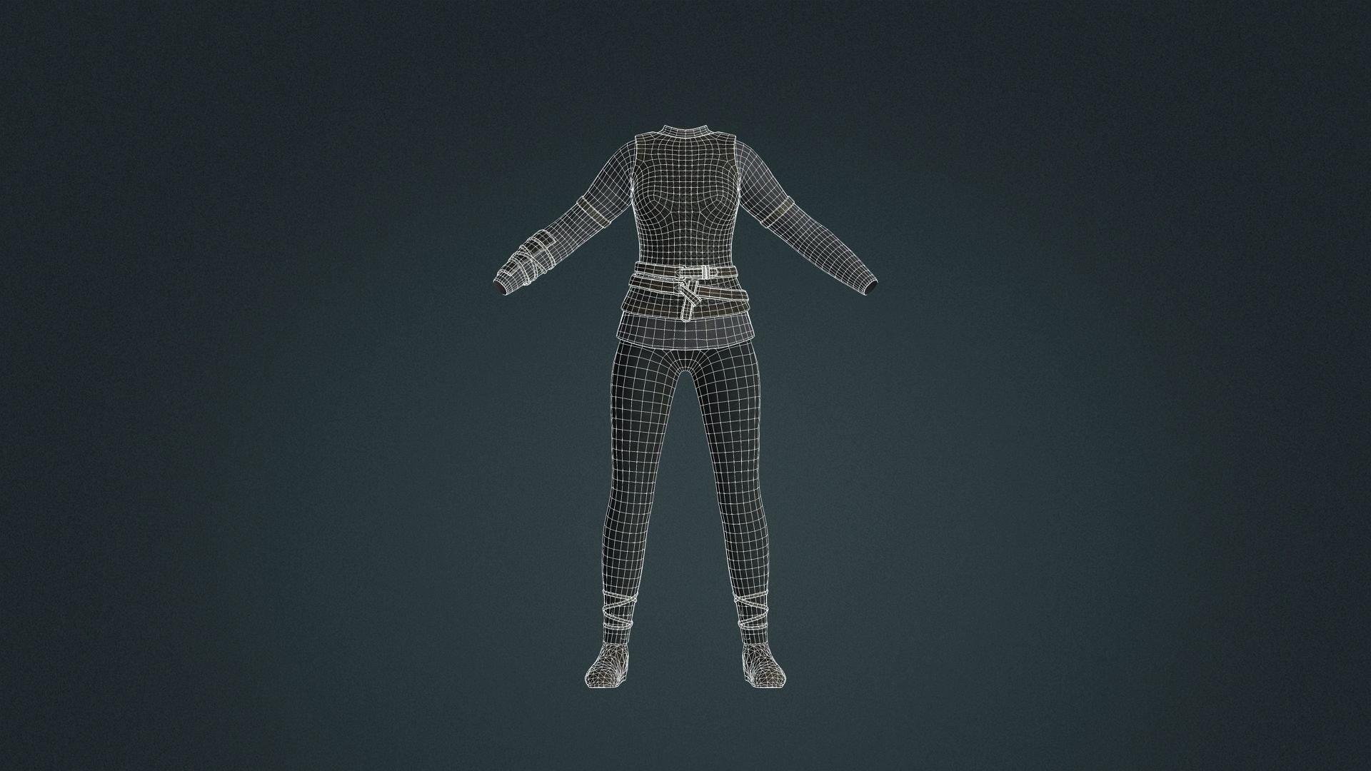 Fantasy Viking Maiden Clothing A Low-poly 3D model_8
