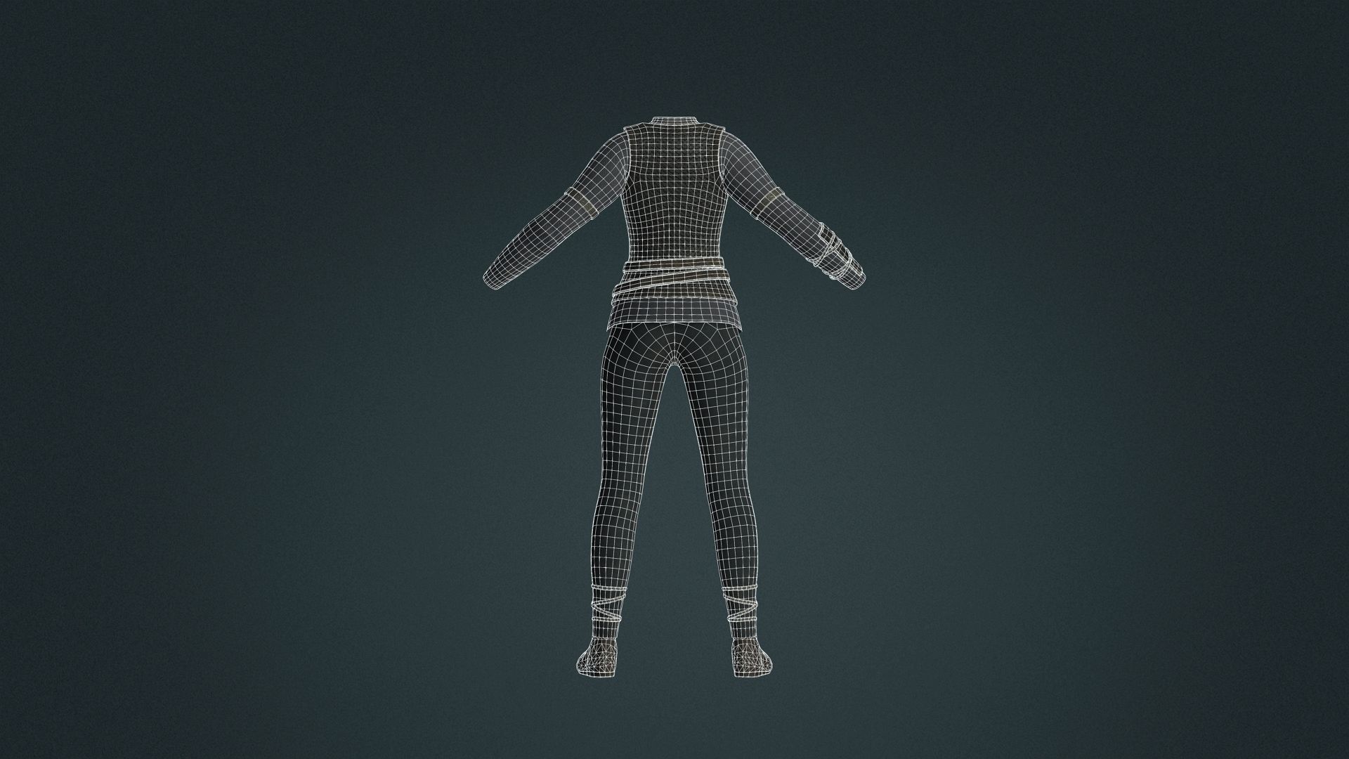 Fantasy Viking Maiden Clothing A Low-poly 3D model_12