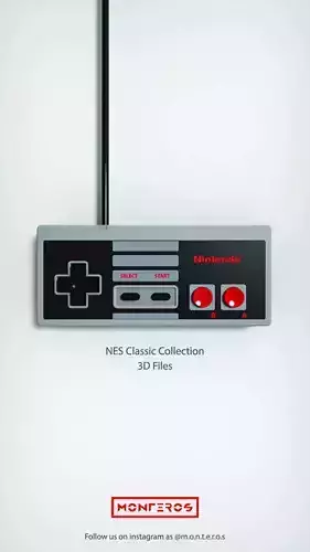 NES Classic Controller - All Parts 3D Model Collection