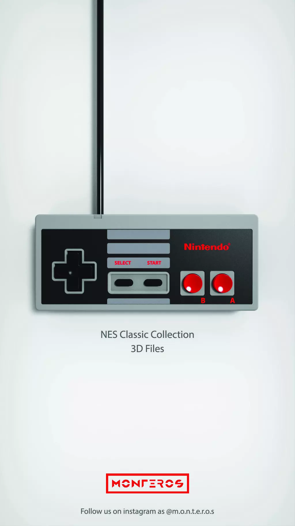 NES Classic Controller - All Parts 3D Model Collection_0