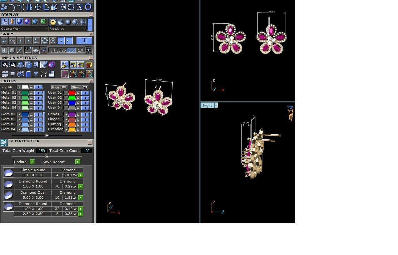 Stud Earring 3D print model_5