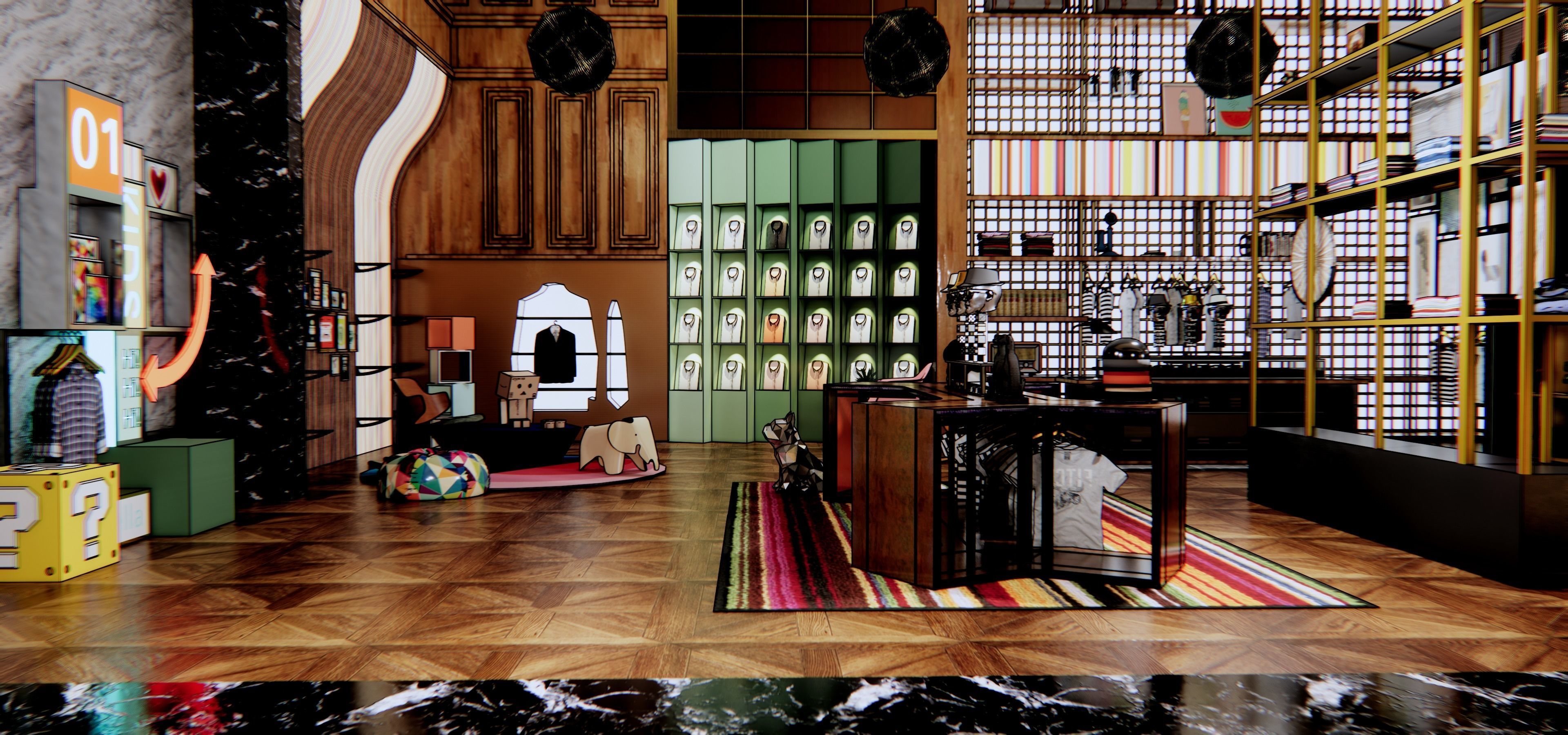 clothing shop 3D model_1