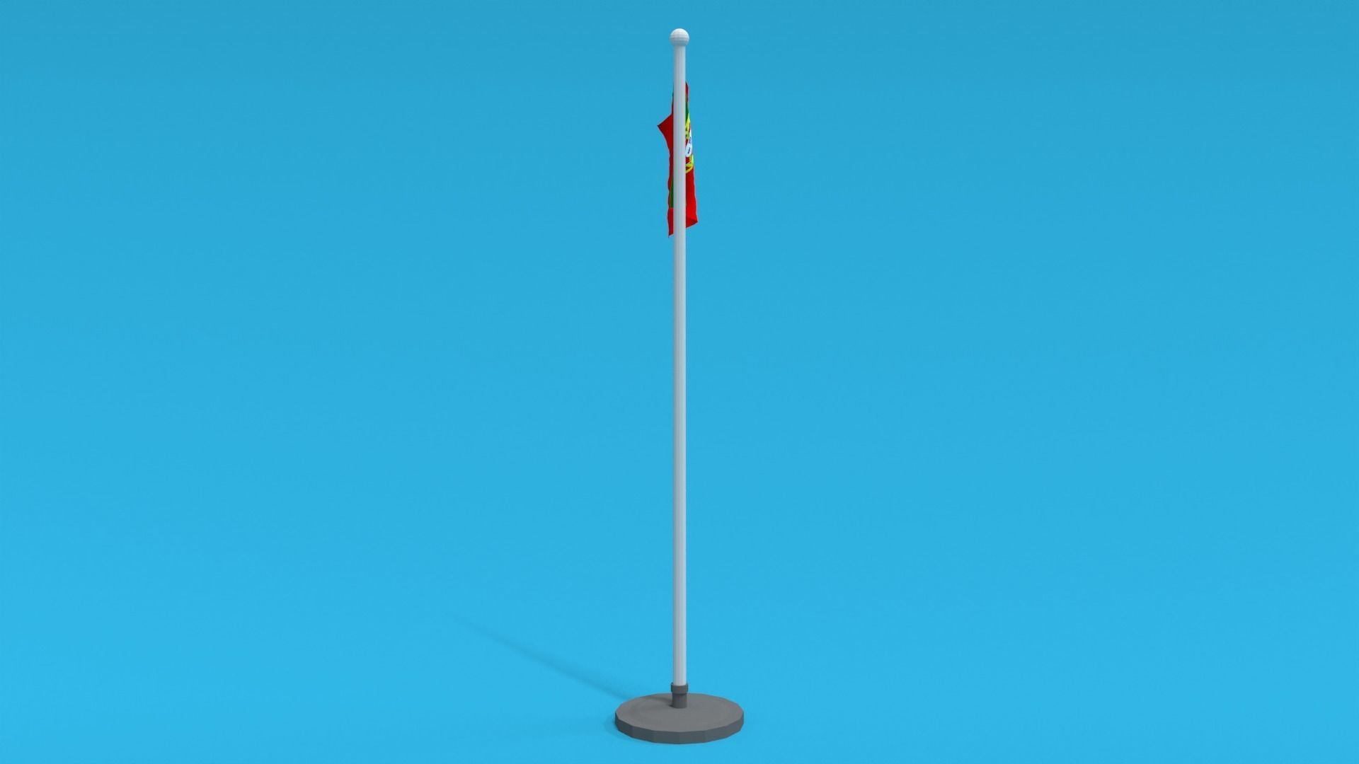 Low Poly Seamless Animated Portugal Flag Low-poly 3D model_6