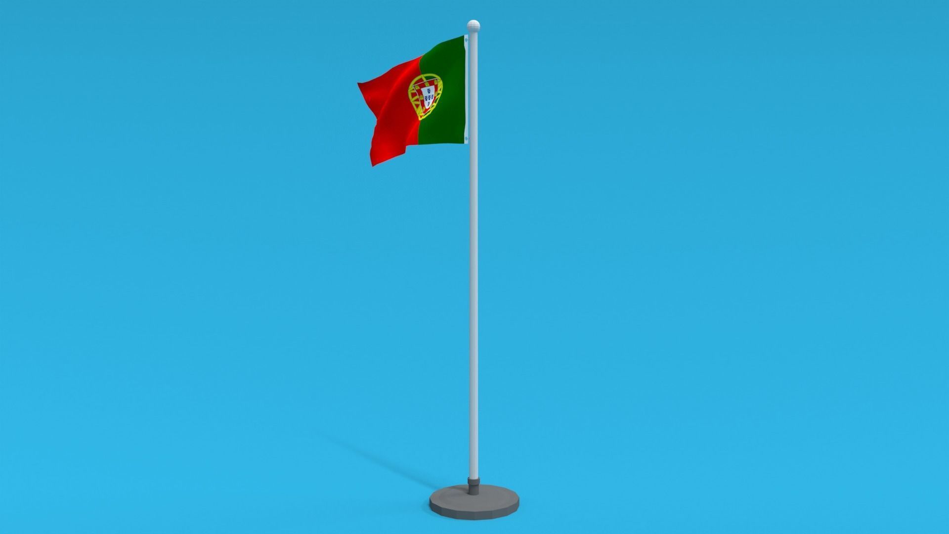 Low Poly Seamless Animated Portugal Flag Low-poly 3D model_5