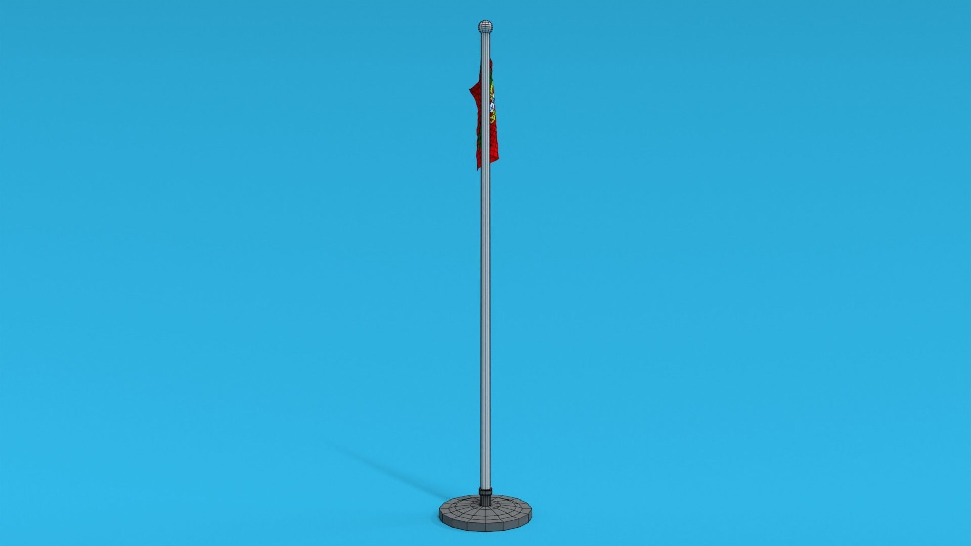 Low Poly Seamless Animated Portugal Flag Low-poly 3D model_15