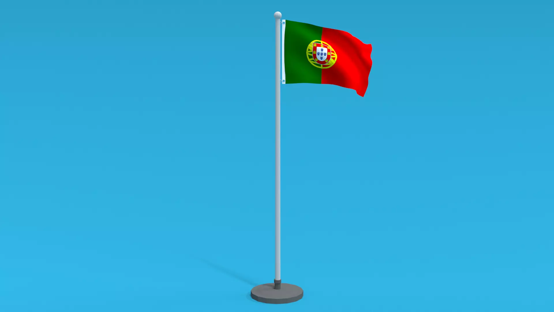 Low Poly Seamless Animated Portugal Flag Low-poly 3D model_0