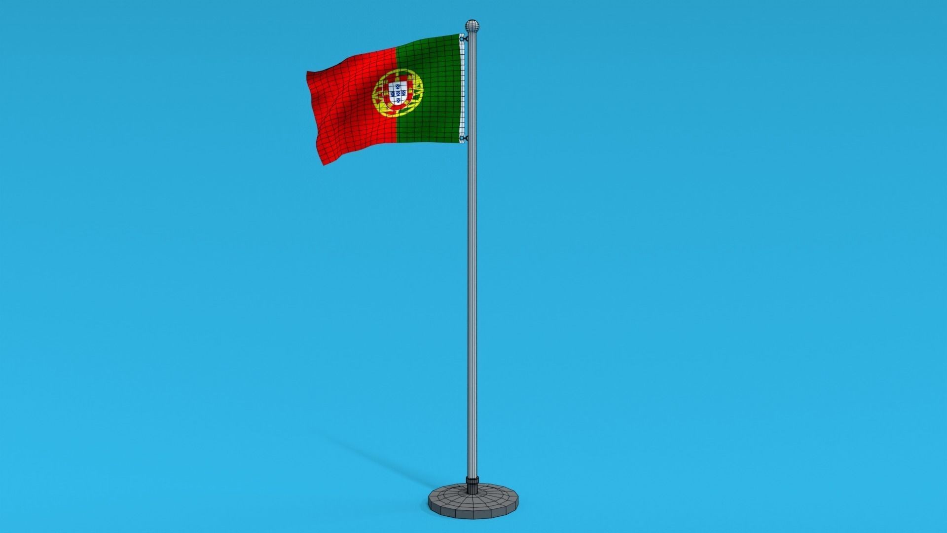 Low Poly Seamless Animated Portugal Flag Low-poly 3D model_13