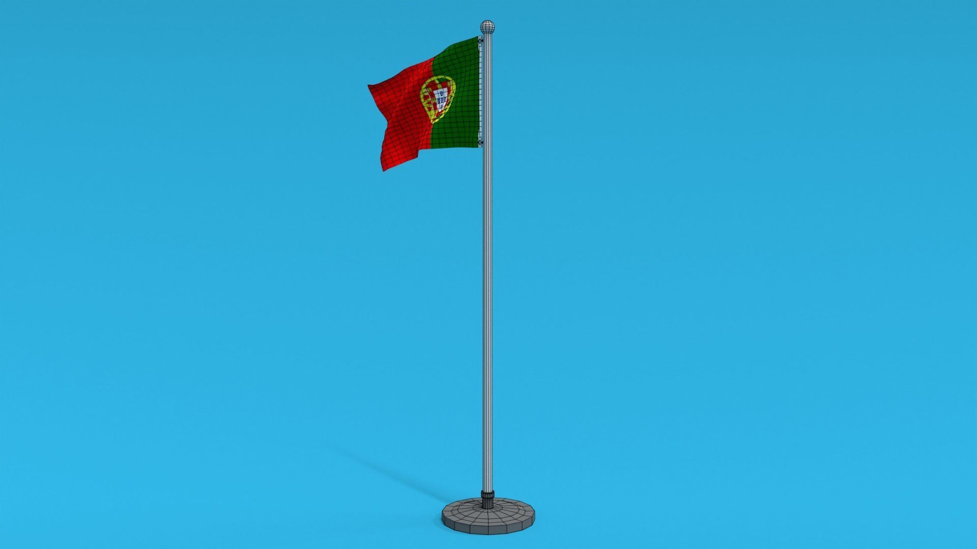 Low Poly Seamless Animated Portugal Flag Low-poly 3D model_14
