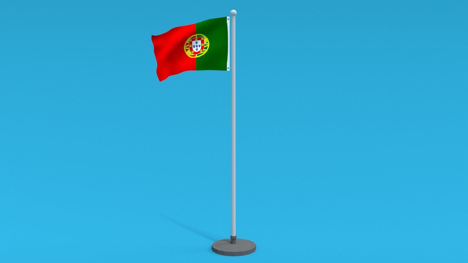 Low Poly Seamless Animated Portugal Flag Low-poly 3D model_4