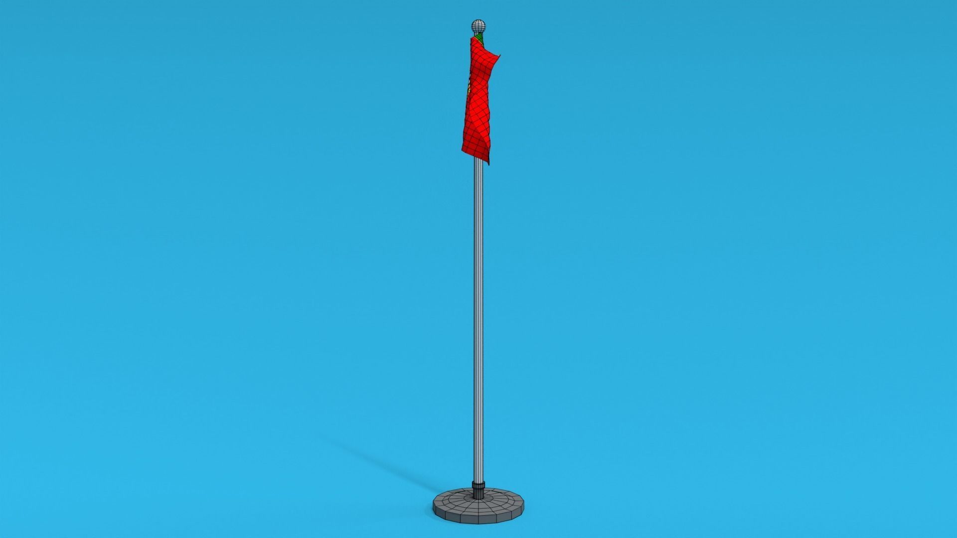 Low Poly Seamless Animated Portugal Flag Low-poly 3D model_11