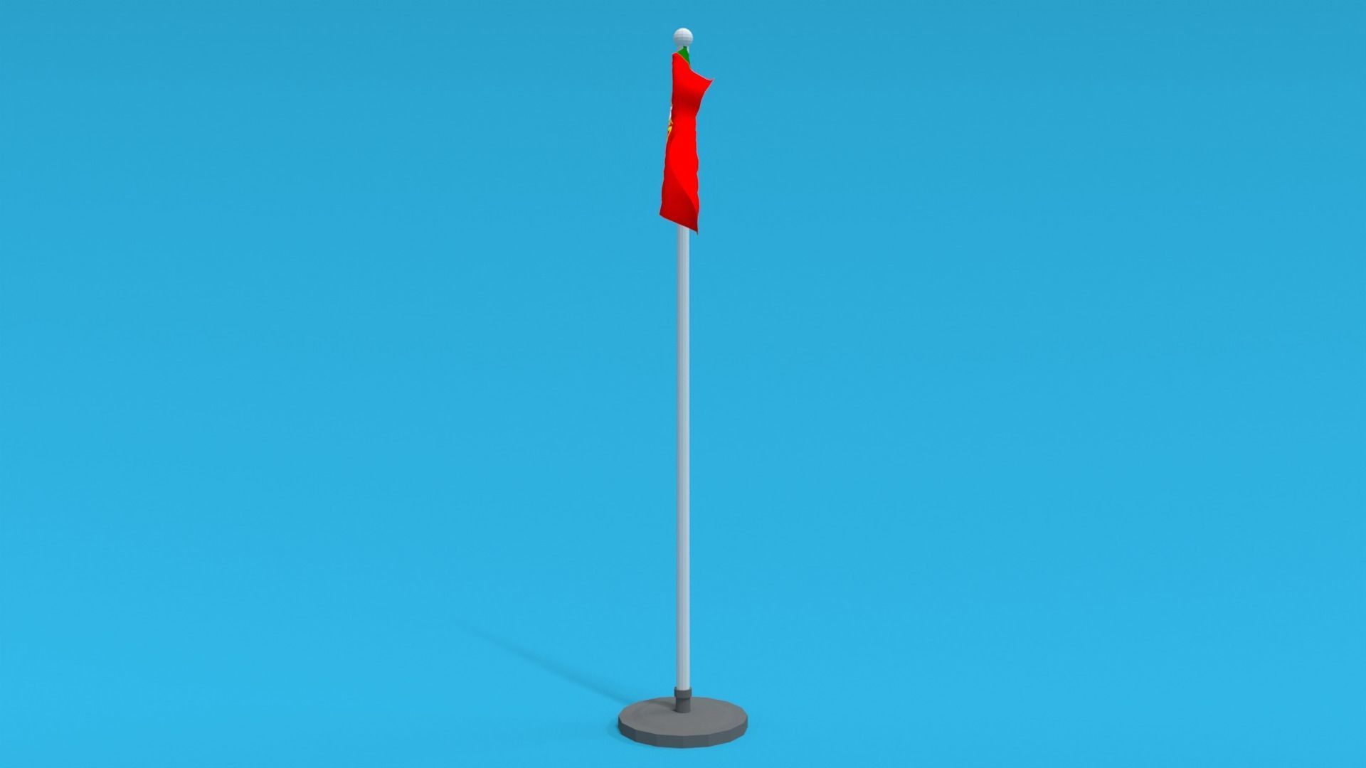 Low Poly Seamless Animated Portugal Flag Low-poly 3D model_2