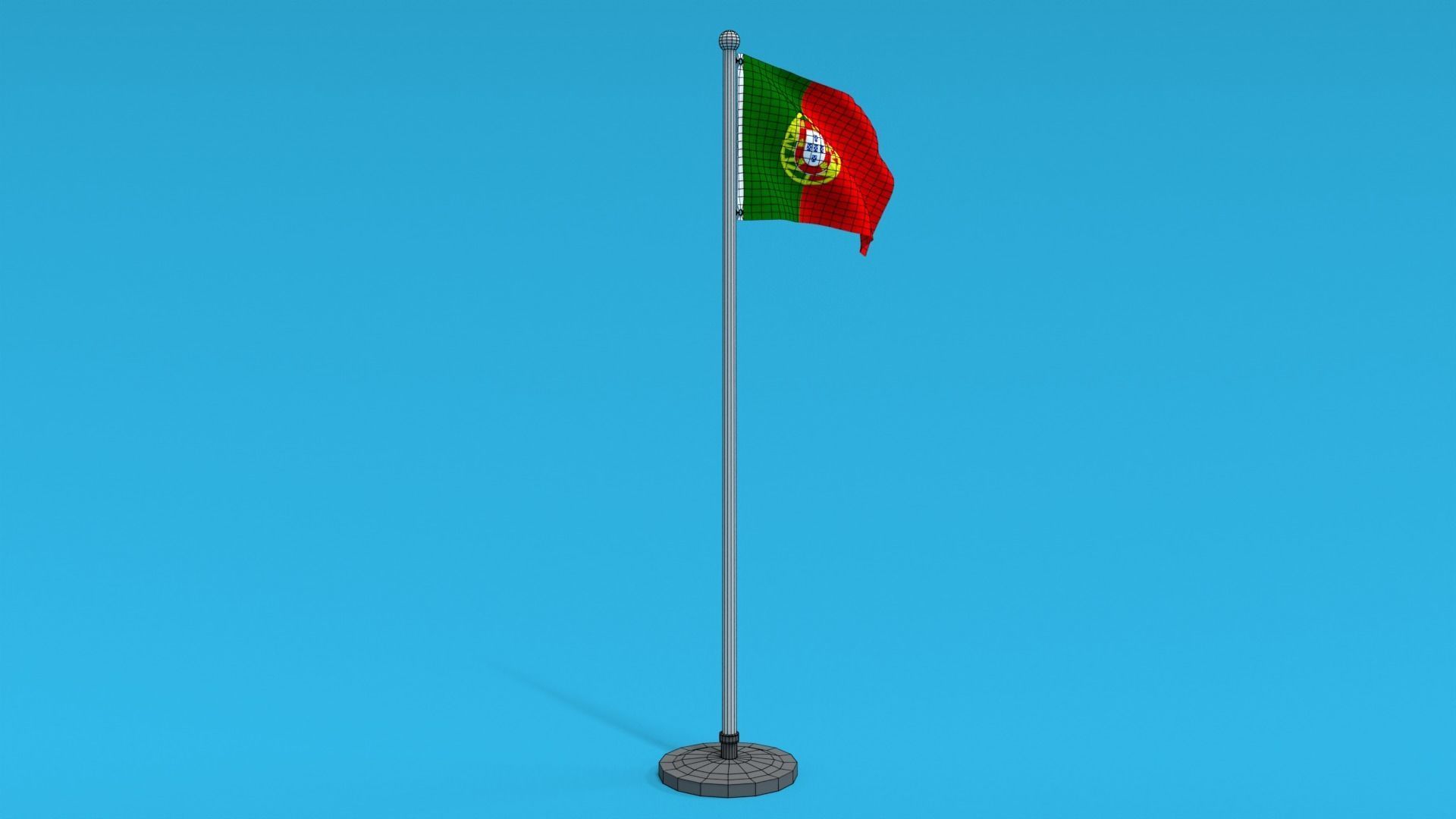 Low Poly Seamless Animated Portugal Flag Low-poly 3D model_16