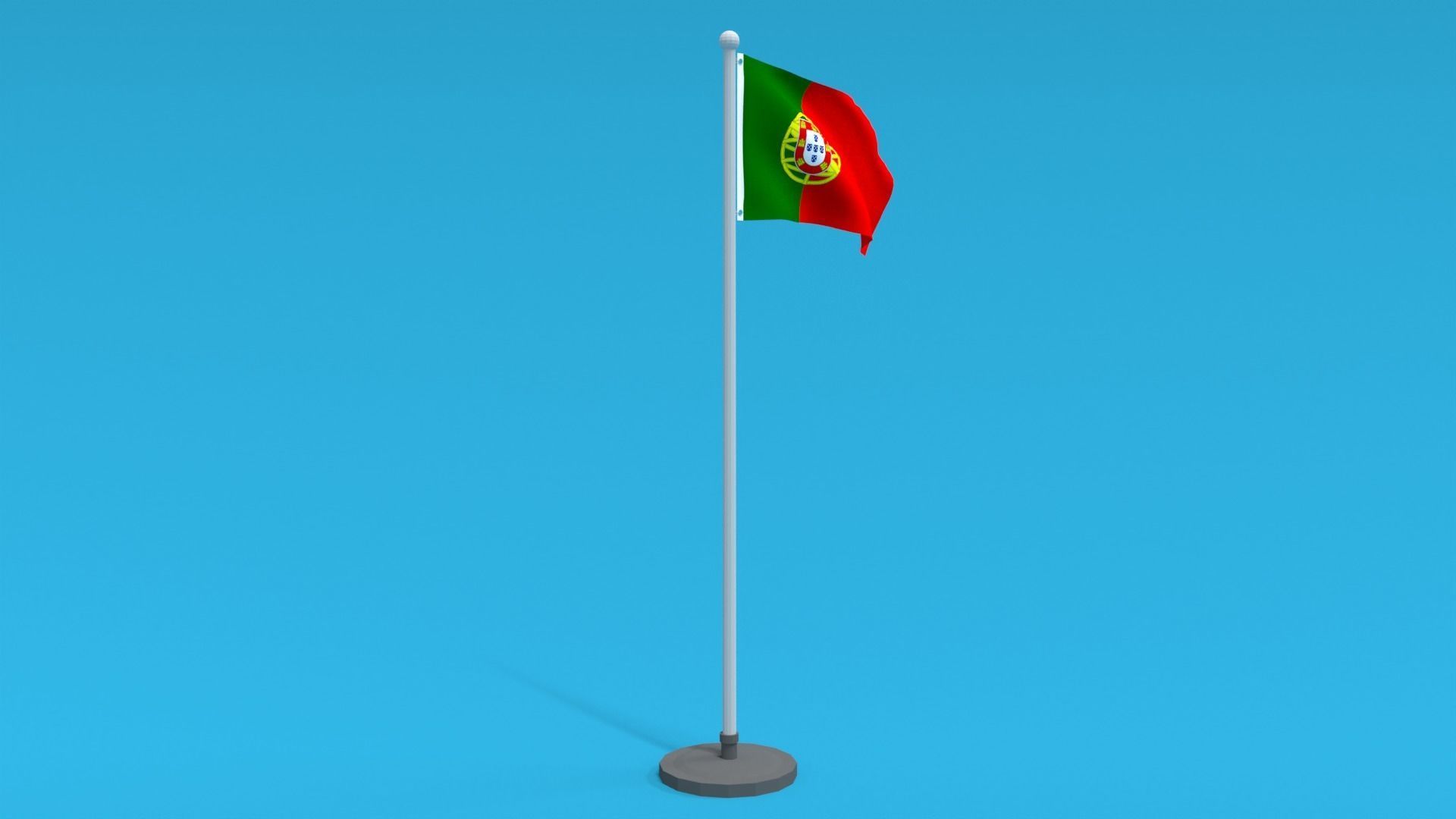 Low Poly Seamless Animated Portugal Flag Low-poly 3D model_7
