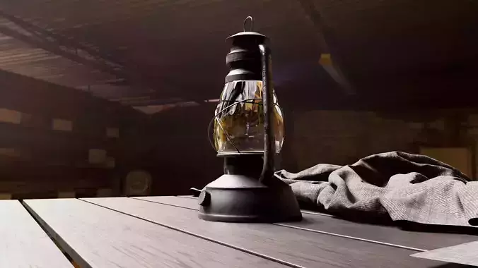 Old Gas Lamp 3D model