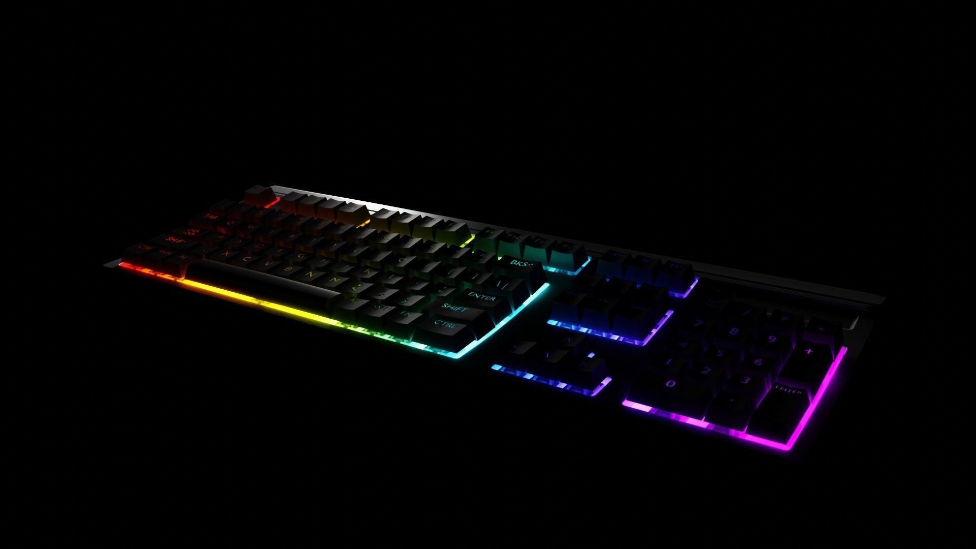 Unbranded Mechanical Keyboard 3D model_5