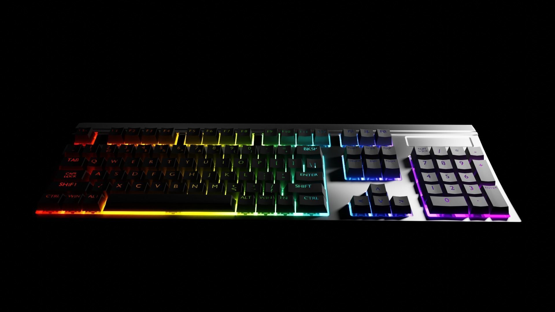 Unbranded Mechanical Keyboard 3D model_4