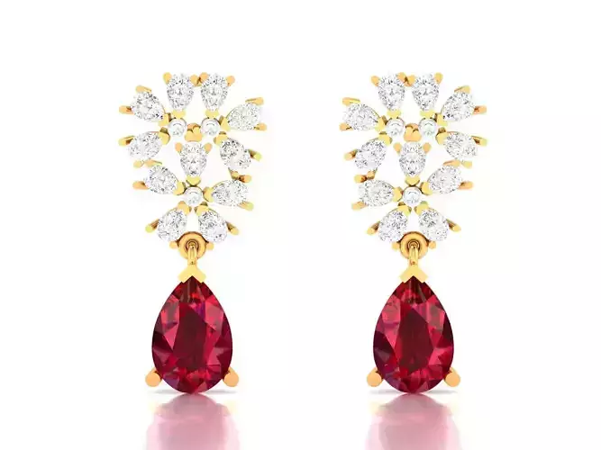 Pear Diamond Earring 3D print model